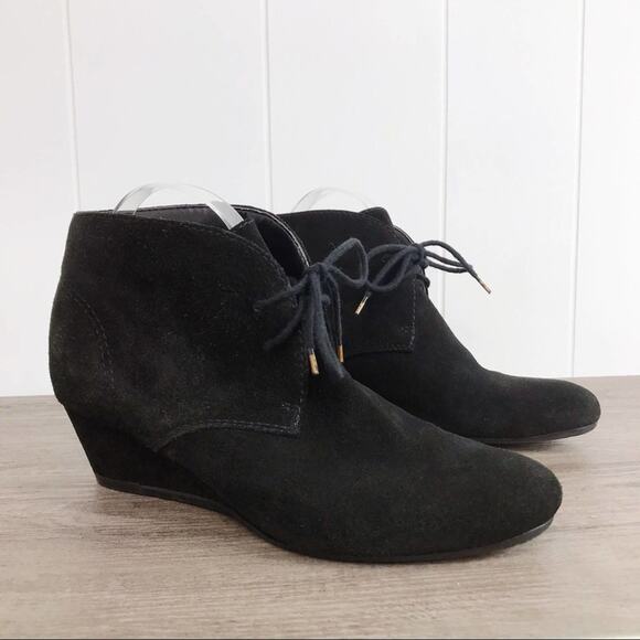 NINE WEST Black Suede Wedge Ankle Booties - Picture 15 of 15